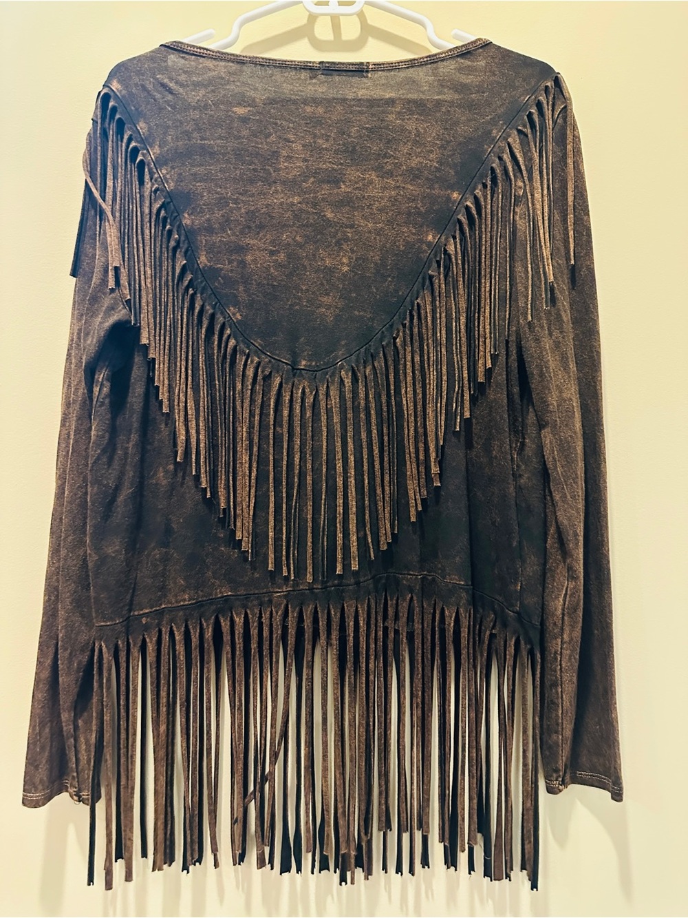 NwT T-Party Women Long Sleeve Brown Fringe Crop Cardigan M Cowgirl Boho Western - Picture 6 of 9